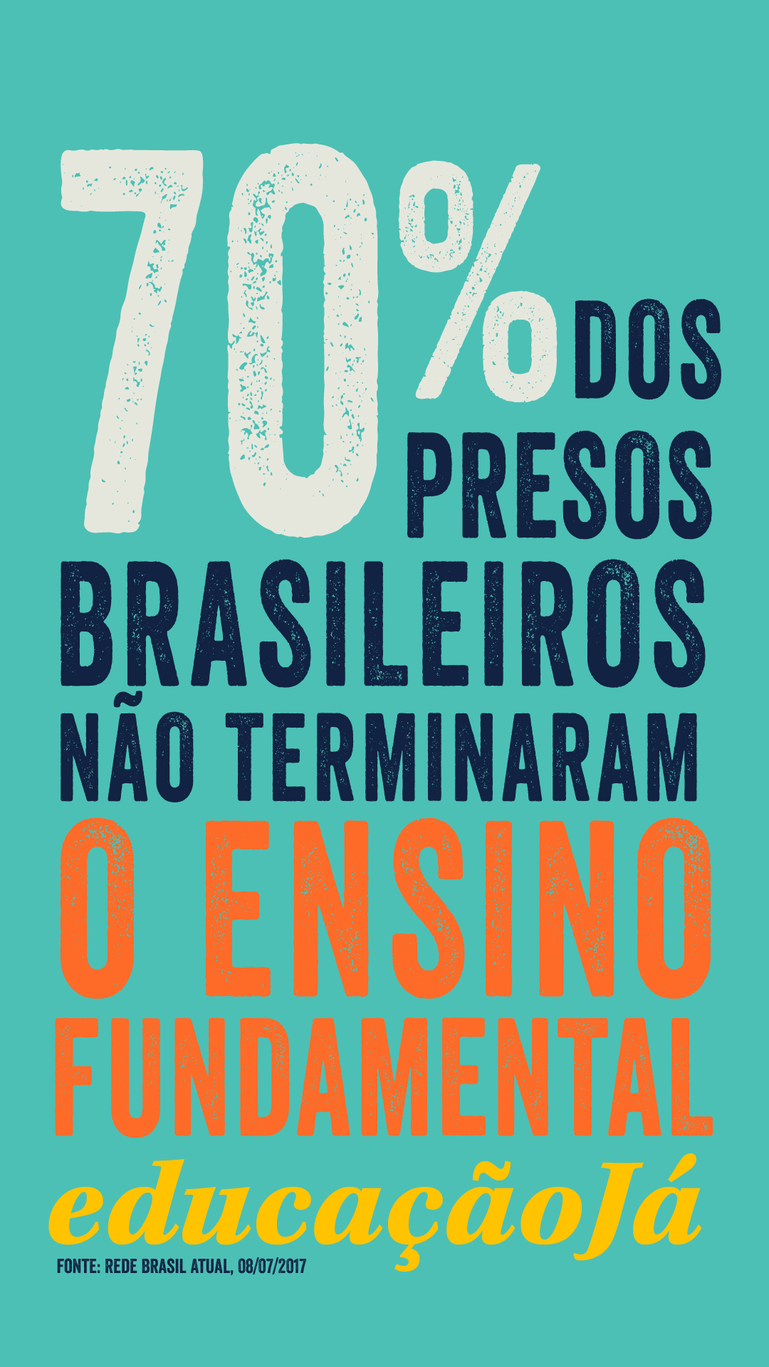 70% dos presos brasileiros não terminaram o ensino fundamental