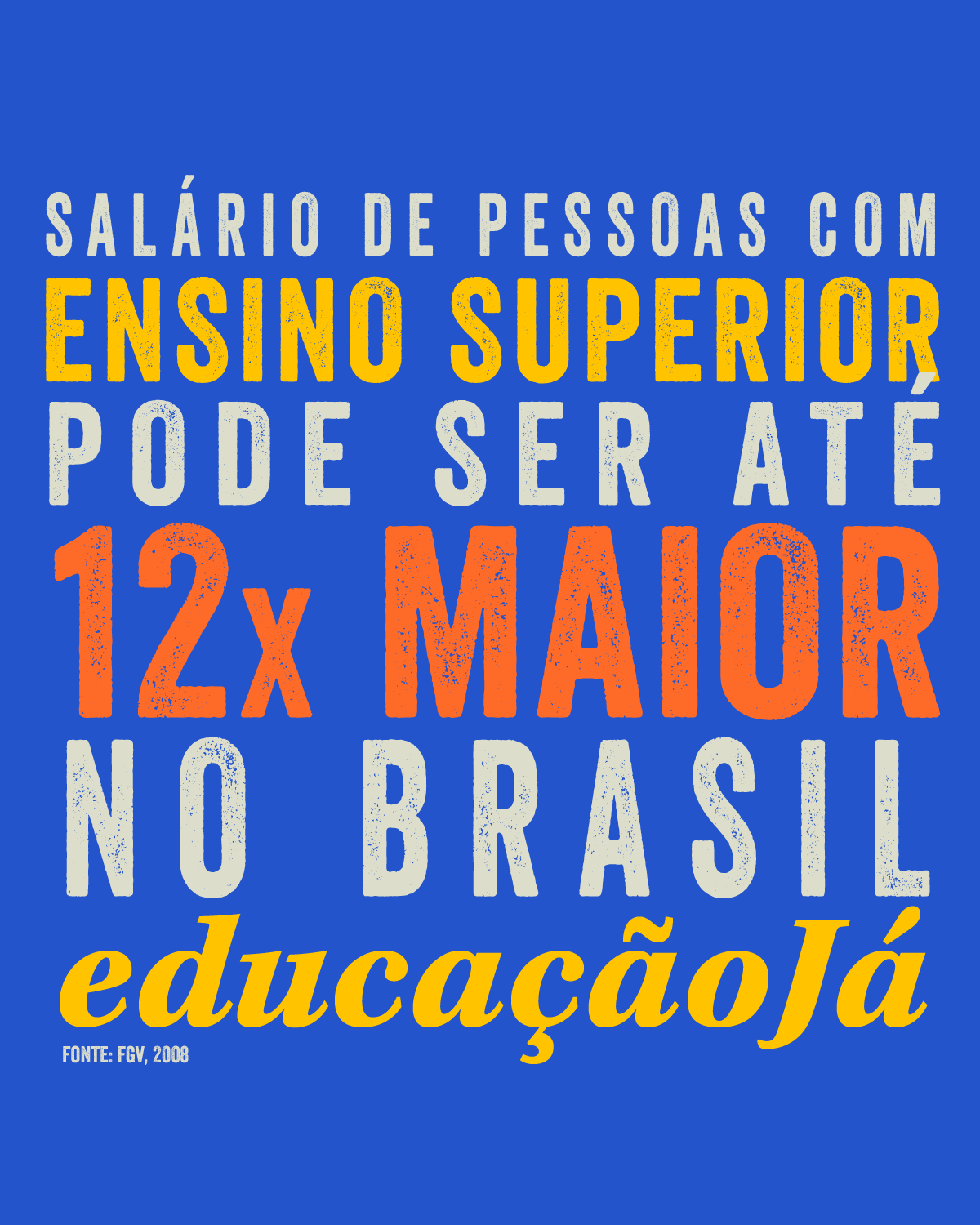 Salário de pessoas com ensino superior pode ser até 12x maior no Brasil
