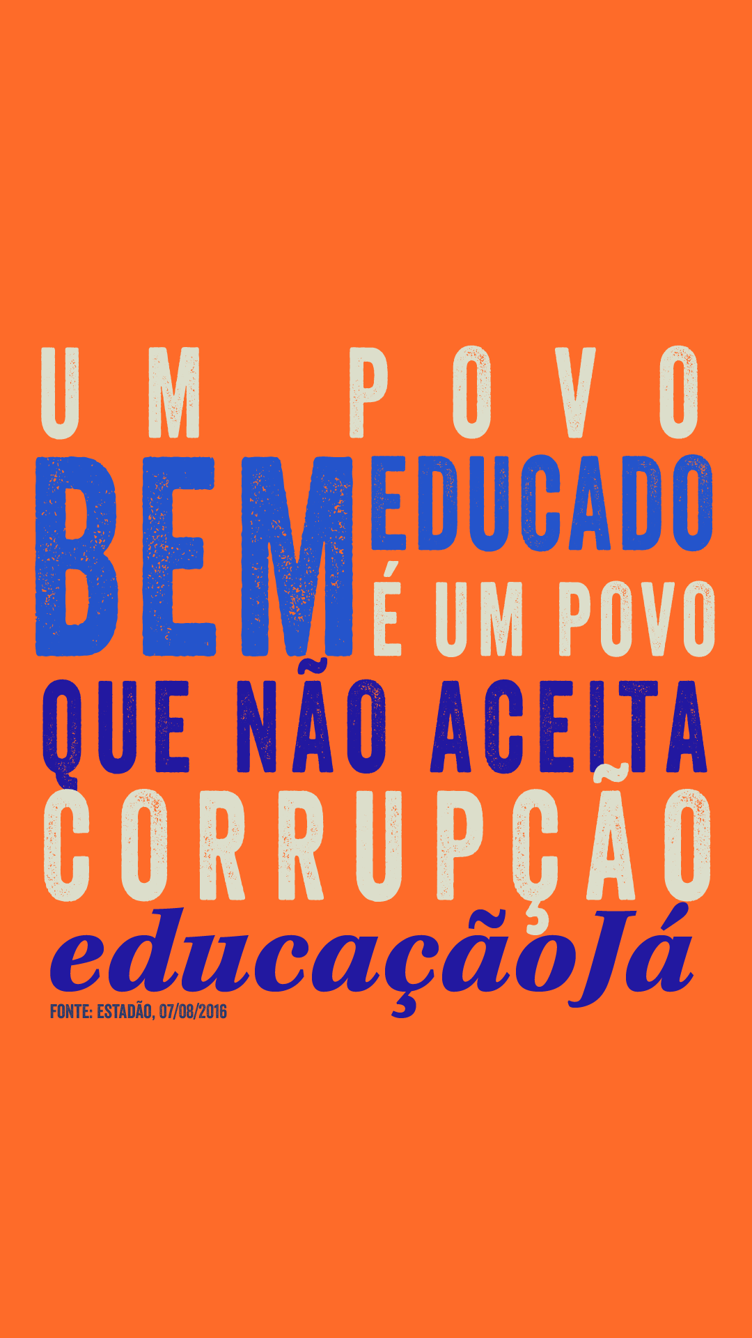 Um povo bem educado é um povo que não aceita corrupção