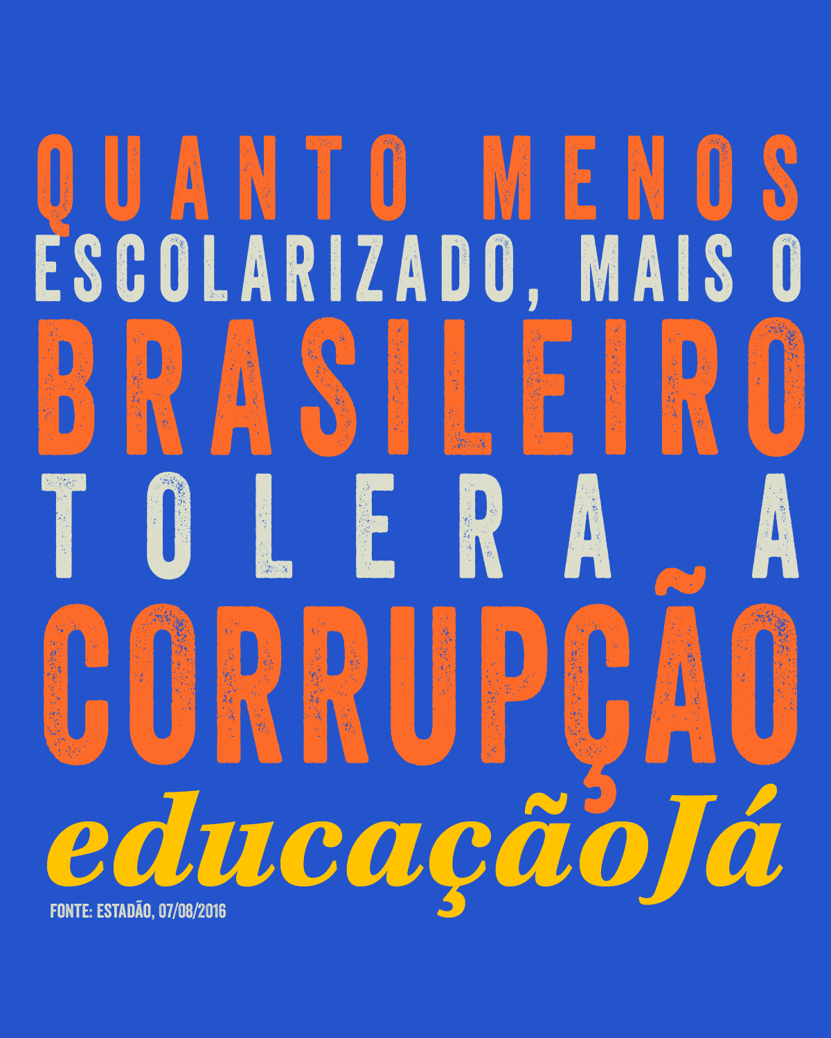Quanto menos escolarizado, mais o brasileiro tolera a corrupção